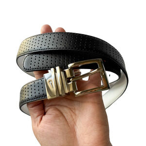 Nike Men's Ultralight Perforated Reversible Black/white Golf Belt Size M 34-36